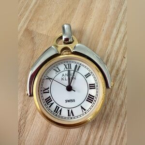 Anne Klein ladies two tone Swiss watch pendant NEW BATTERY